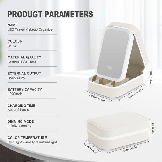 Mini Makeup Box With LED Mirror