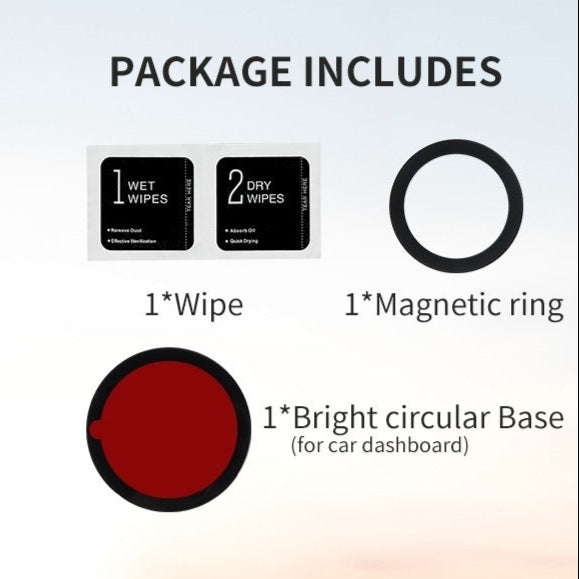 Product packaging with dimensions, components, and features on a gradient background
