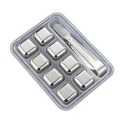 Stainless Steel Ice Cubes Pack of 8