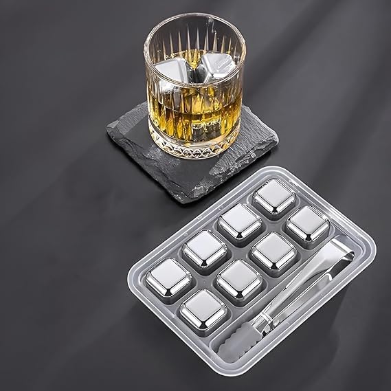 Stainless Steel Ice Cubes Pack of 8