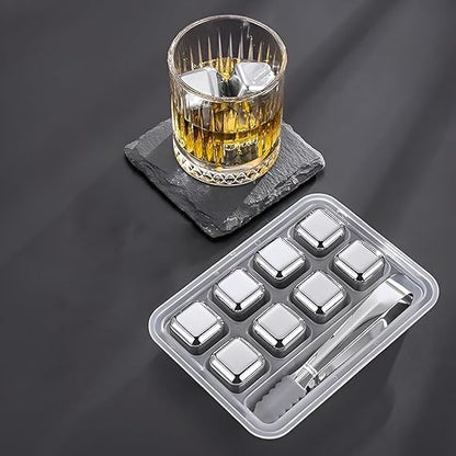 Stainless Steel Ice Cubes Pack of 8