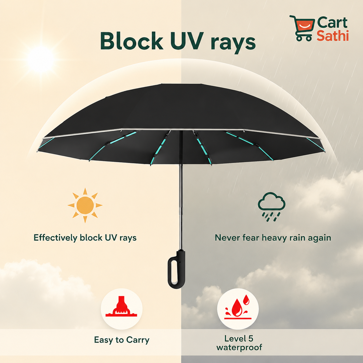 Ring Buckle Umbrella (Multicolor)