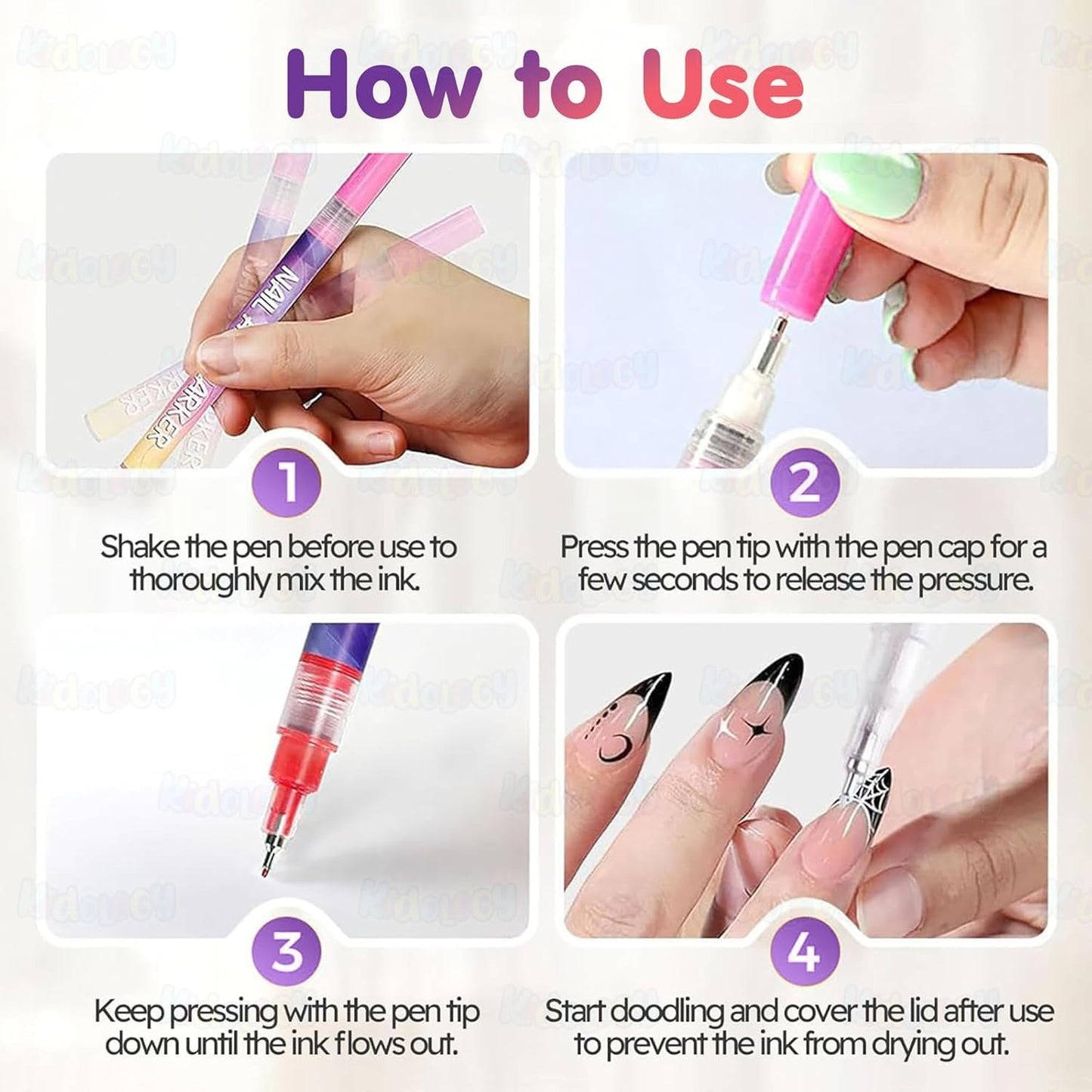 12 Colors Nail Art Pens Set