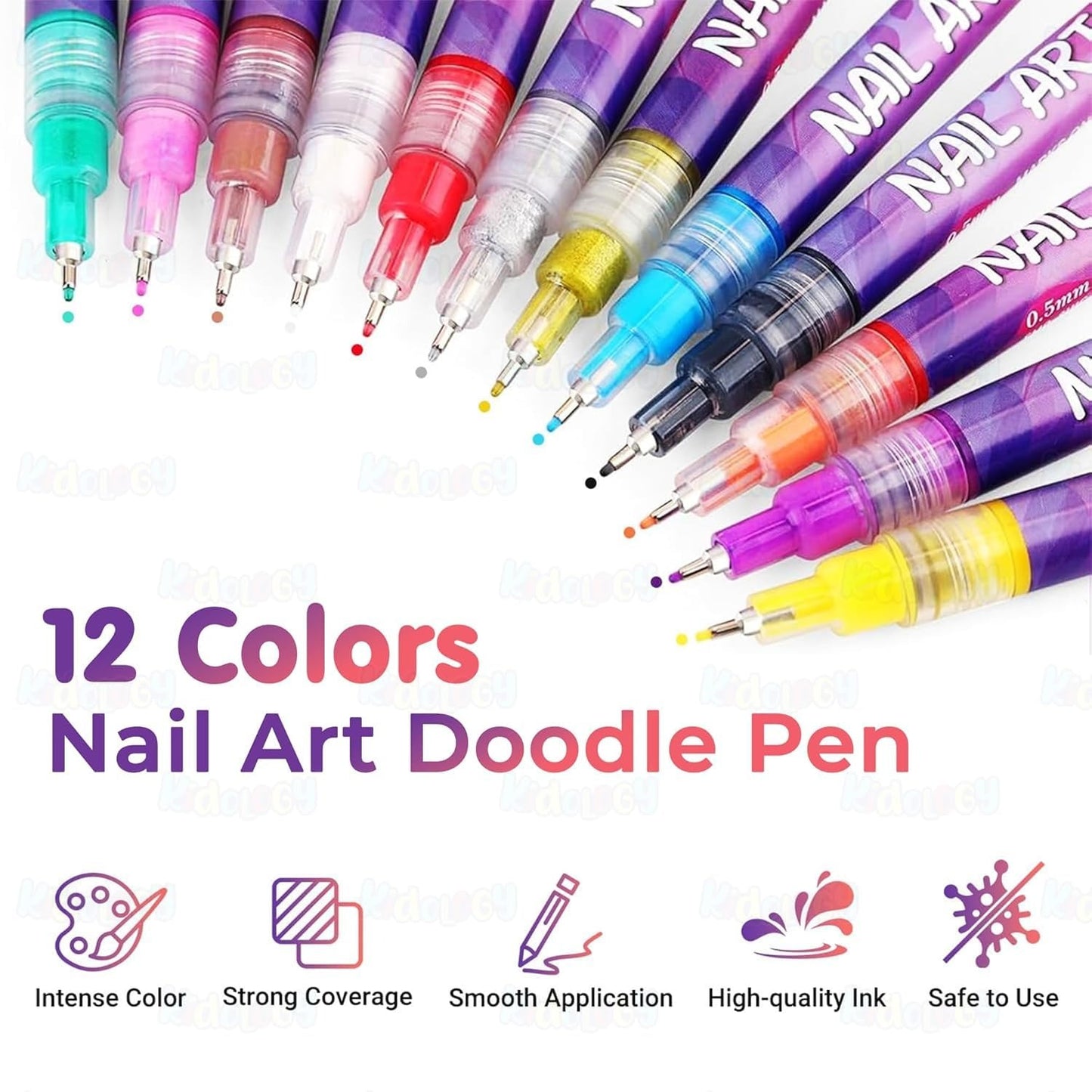 12 Colors Nail Art Pens Set