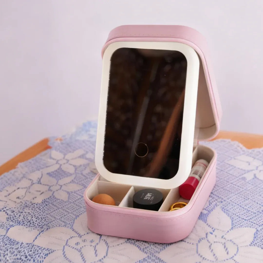 Mini Makeup Box With LED Mirror