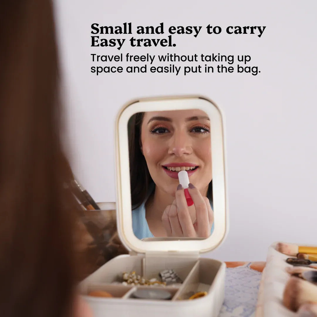 Mini Makeup Box With LED Mirror