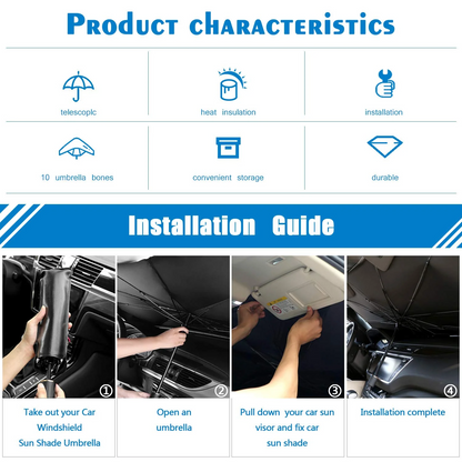Foldable Car Windshield Sun Umbrella