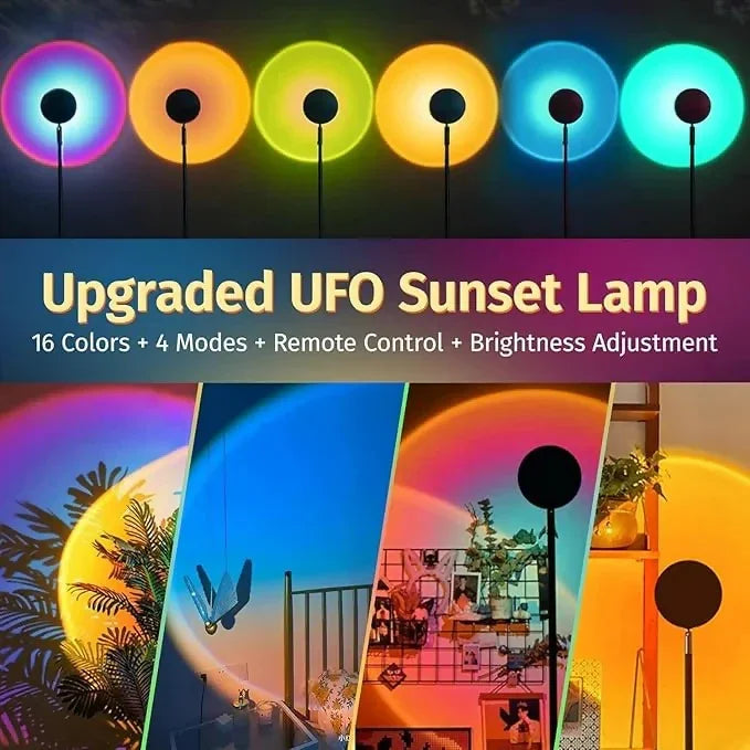 Sunset Lamp Projection 16 Colours Changing Night Light With Remote - Cart Sathi