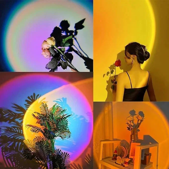 Sunset Lamp Projection 16 Colours Changing Night Light With Remote - Cart Sathi