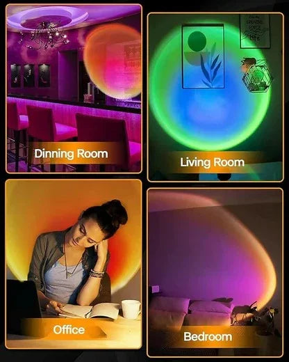 Sunset Lamp Projection 16 Colours Changing Night Light With Remote - Cart Sathi
