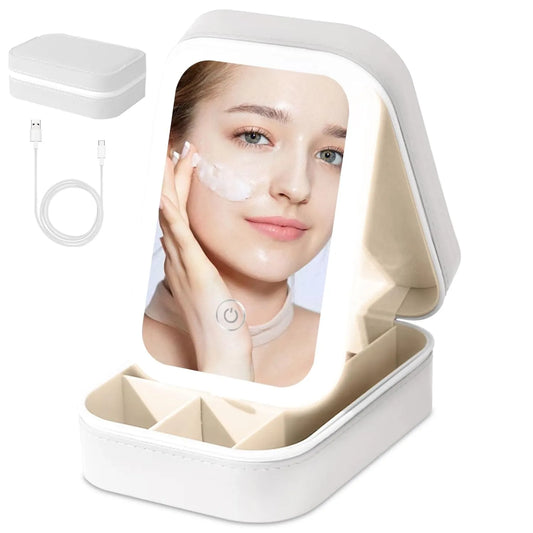 Mini Makeup Box With LED Mirror