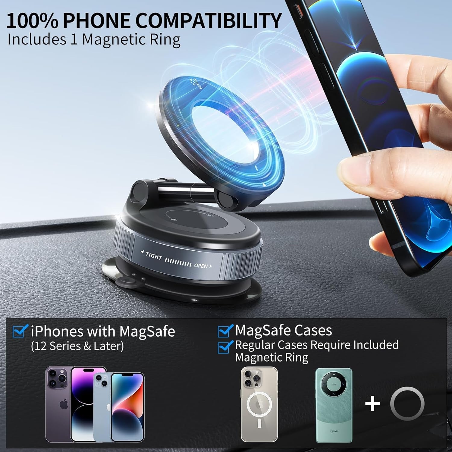 Vacuum Suction Magnetic Phone Holder - Cart Sathi