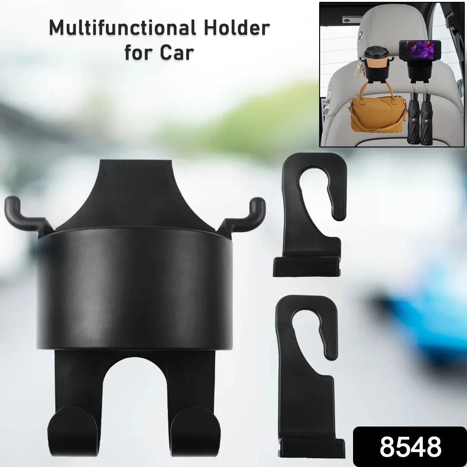 Car Headrest Backseat Organizer 3 in 1 - Cart Sathi
