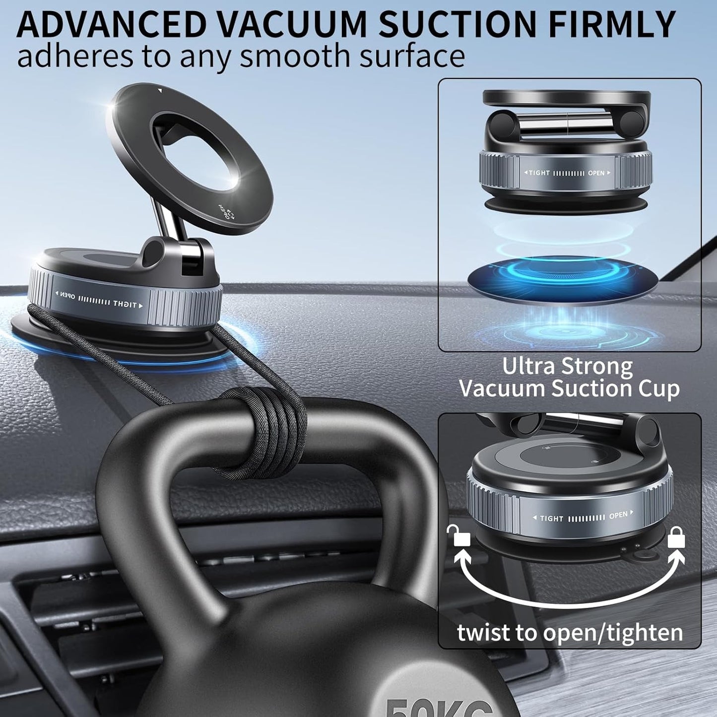 Vacuum Suction Magnetic Phone Holder - Cart Sathi