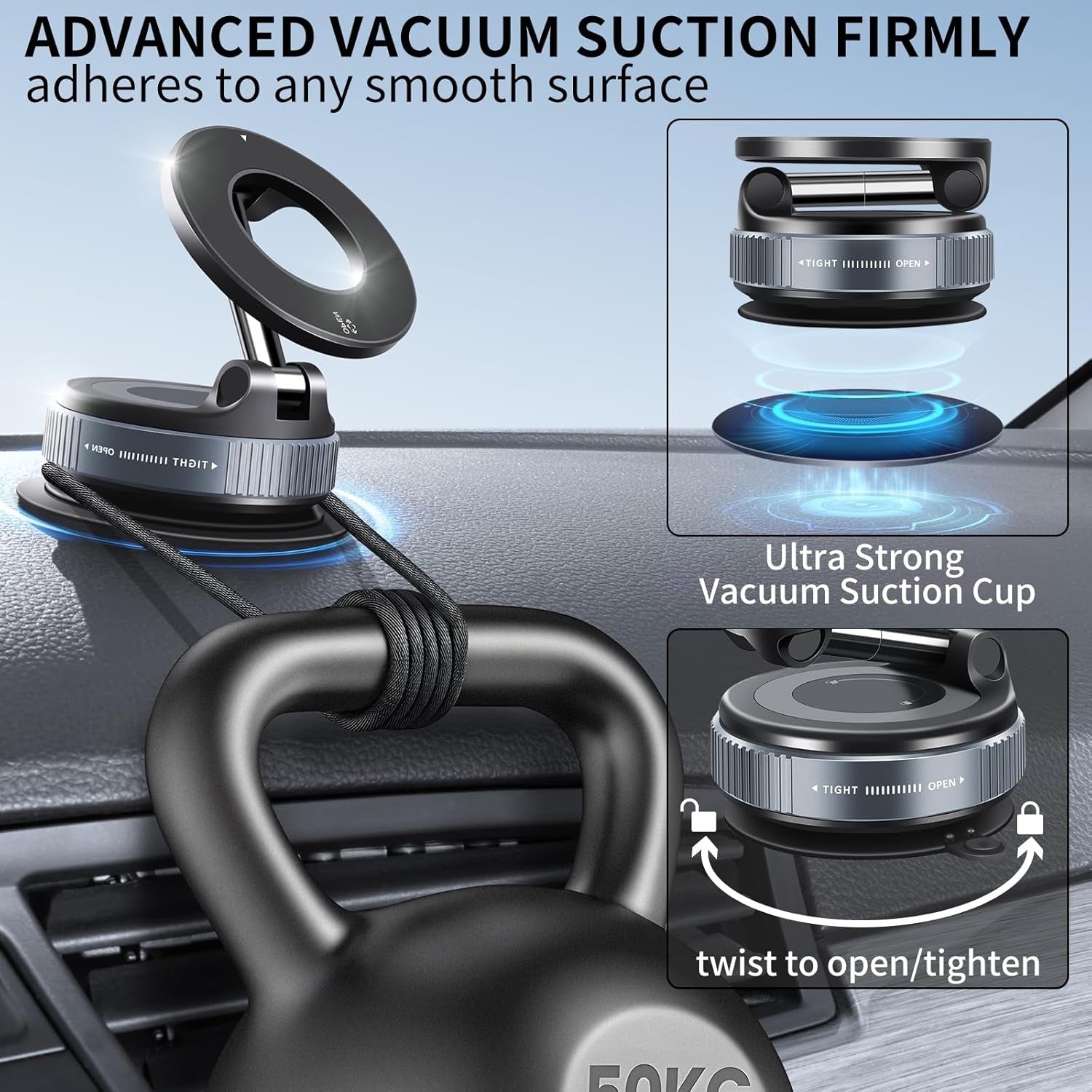 Vacuum Suction Magnetic Phone Holder - Cart Sathi