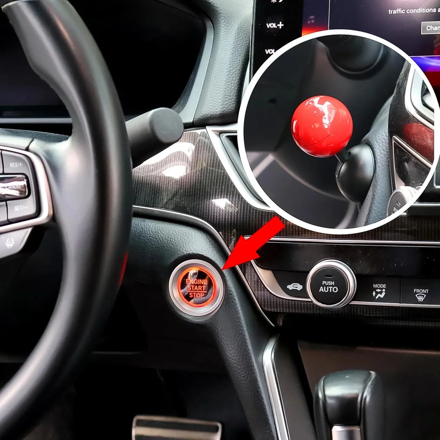 Stylish Push Start Button Accessory for Cars - Cart Sathi