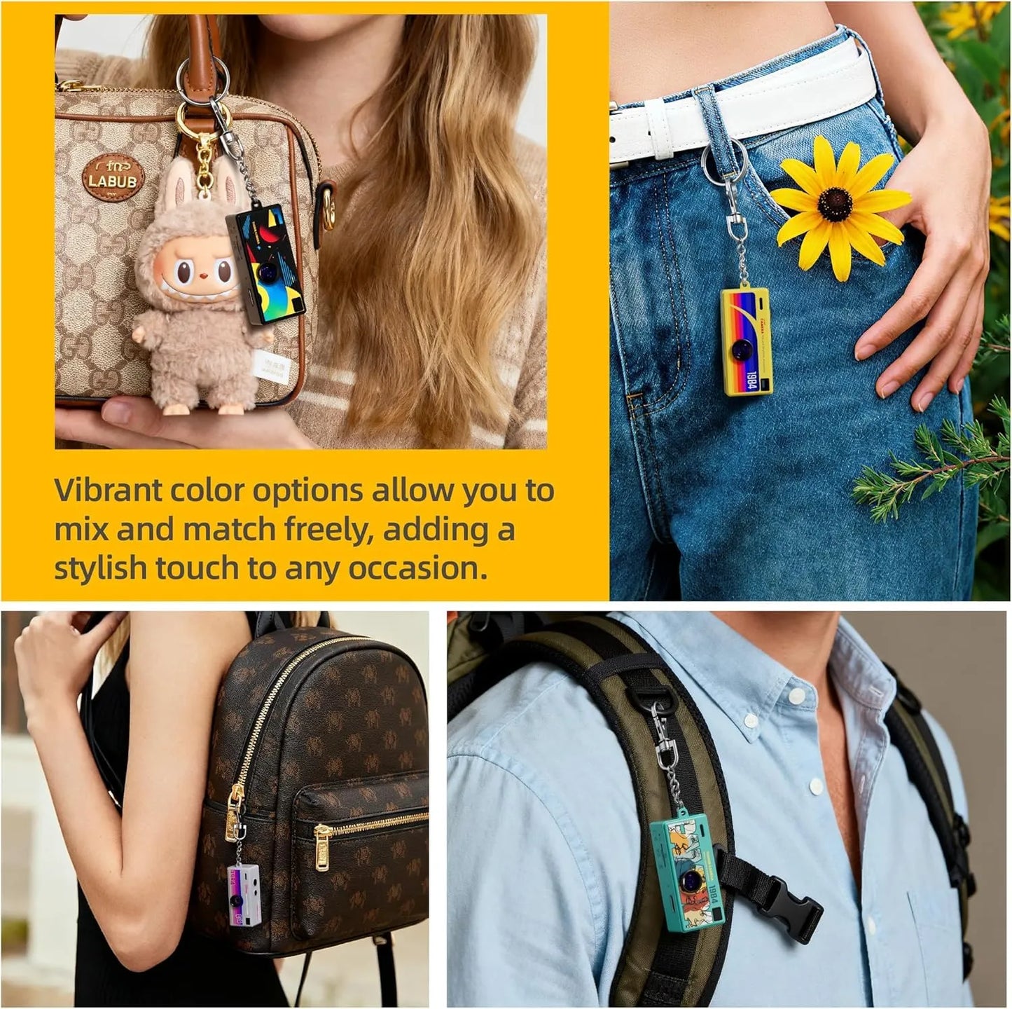 Cart Sathi™ Mini Keychain Camera 1080P HD (Multicolor)