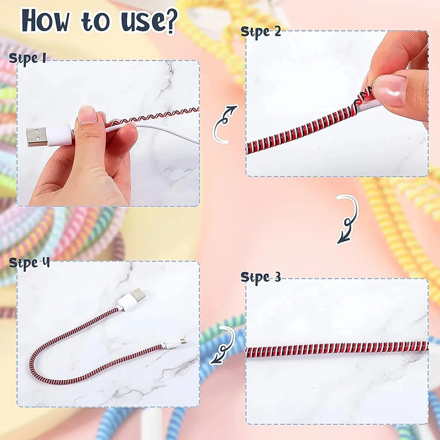 Flexible Spiral Charging Cable Protector Sleeve - Cart Sathi