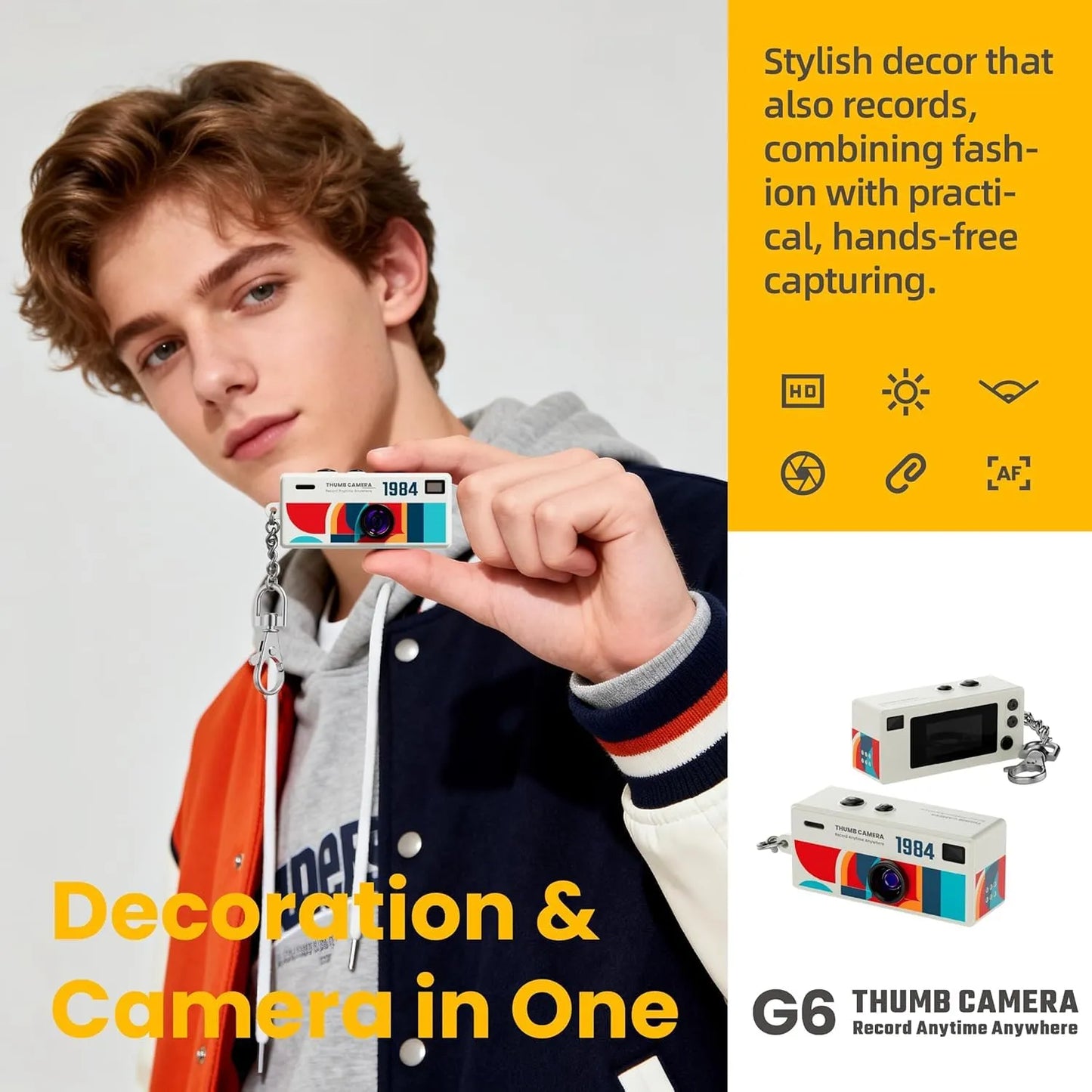 Cart Sathi™ Mini Keychain Camera 1080P HD (Multicolor)
