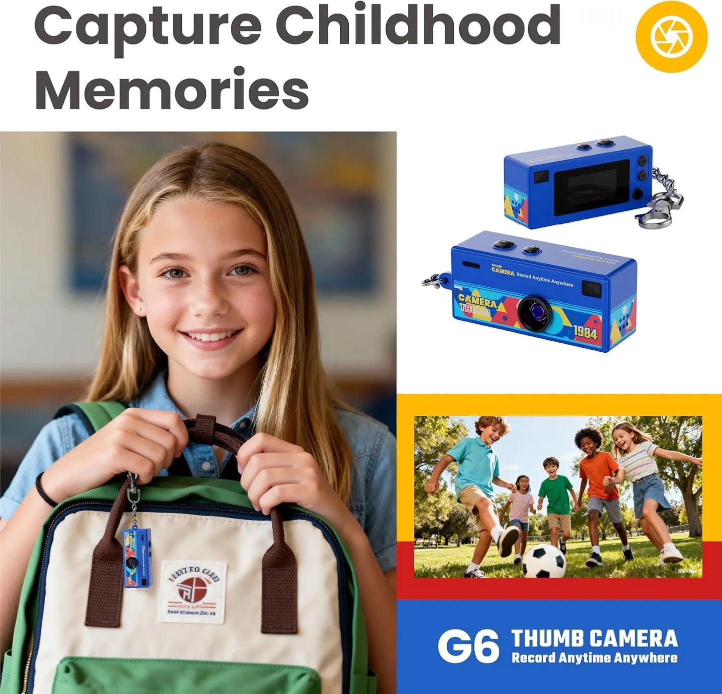 Cart Sathi™ Mini Keychain Camera 1080P HD (Multicolor)