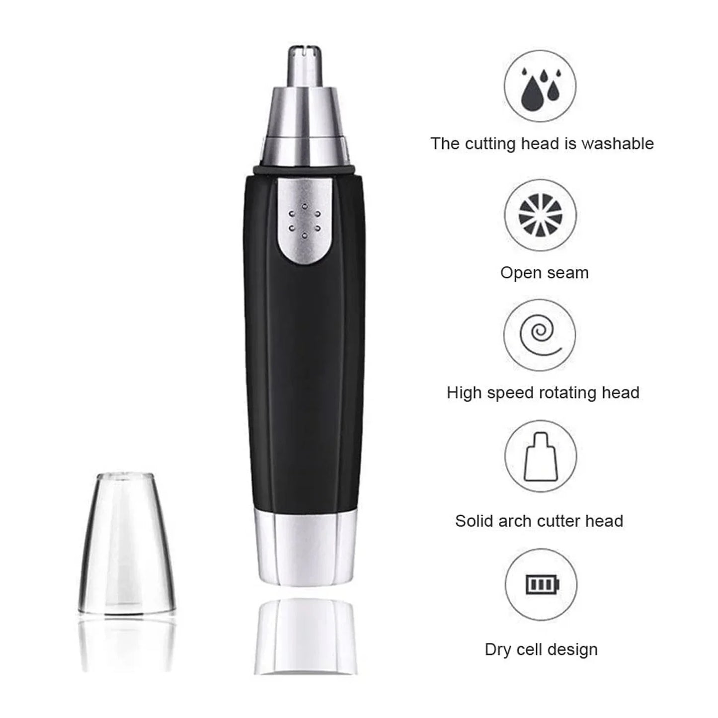 Sharp Steel Battery-Operated Ear and Nose Hair Trimmer - Cart Sathi