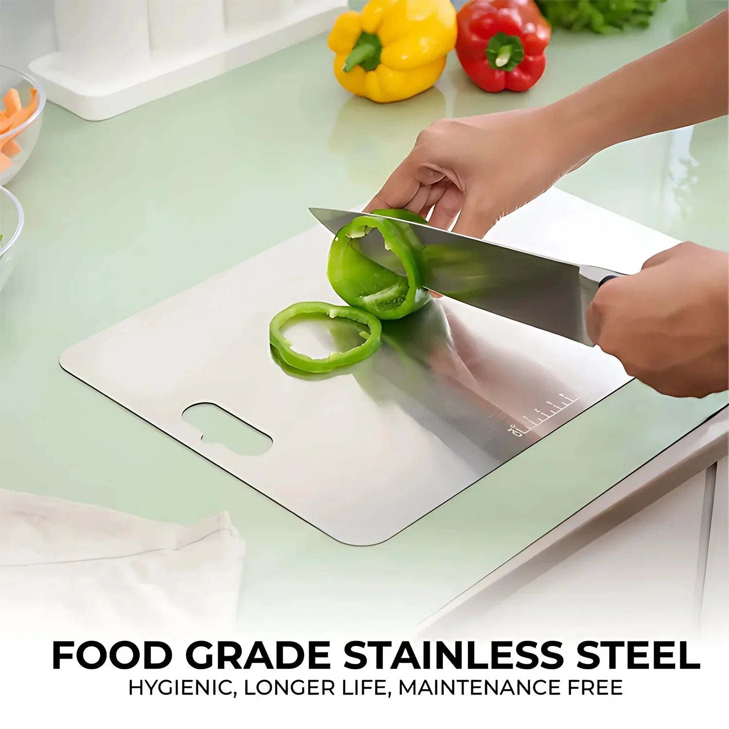 Stainless Steel Vegetable & Fruit Cutting Chopping Board - Cart Sathi