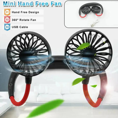 Hands Free Rechargeable Neckband Cooling Fan - Cart Sathi