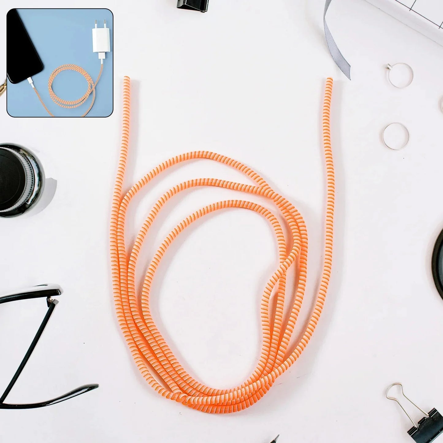 Flexible Spiral Charging Cable Protector Sleeve - Cart Sathi