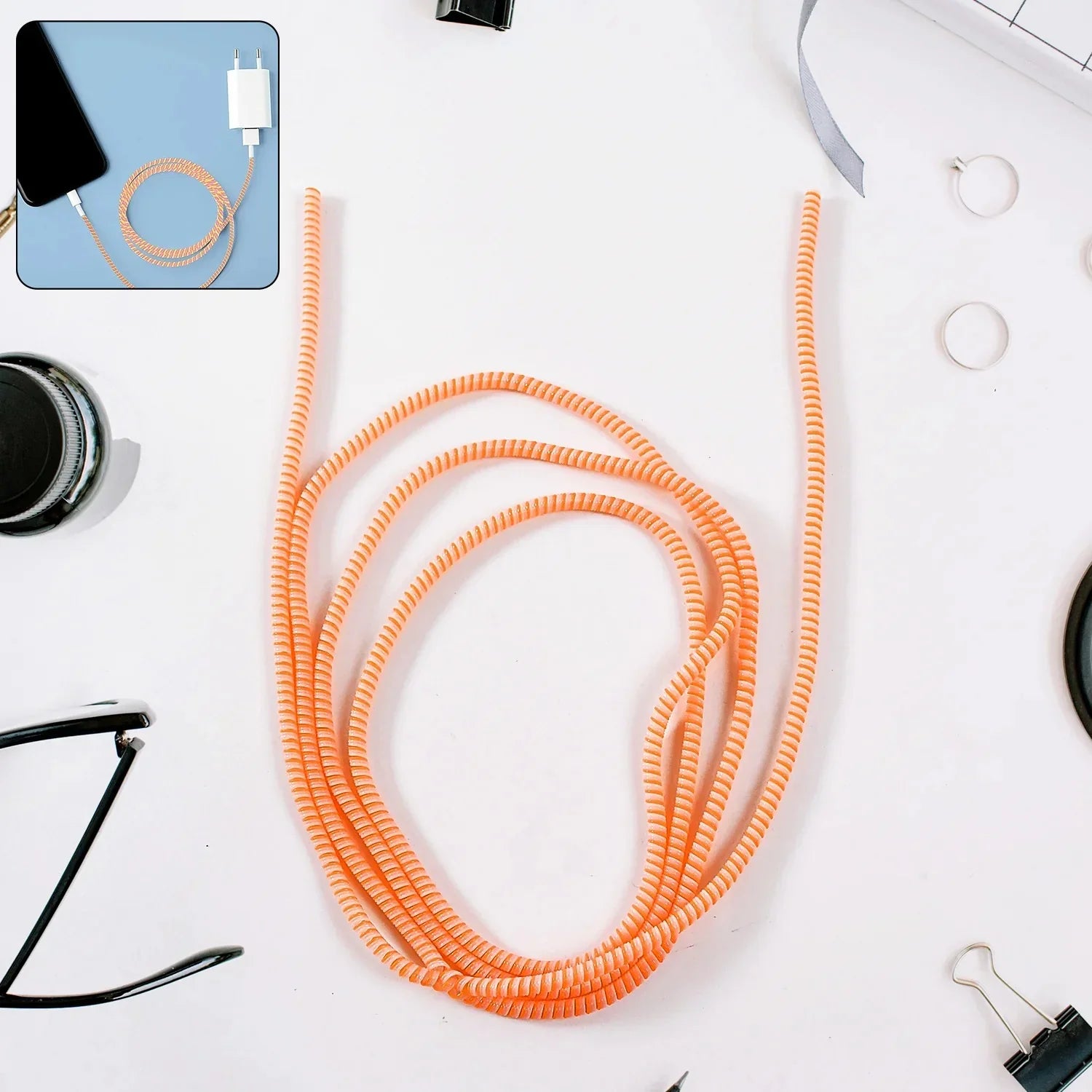 Flexible Spiral Charging Cable Protector Sleeve - Cart Sathi