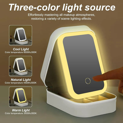 Mini Makeup Box With LED Mirror